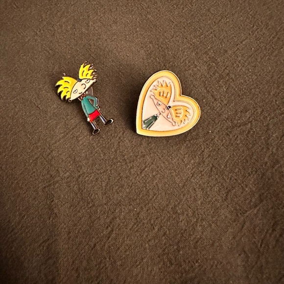Hey Arnold lapel pins. Both pins included. - Picture 2 of 11